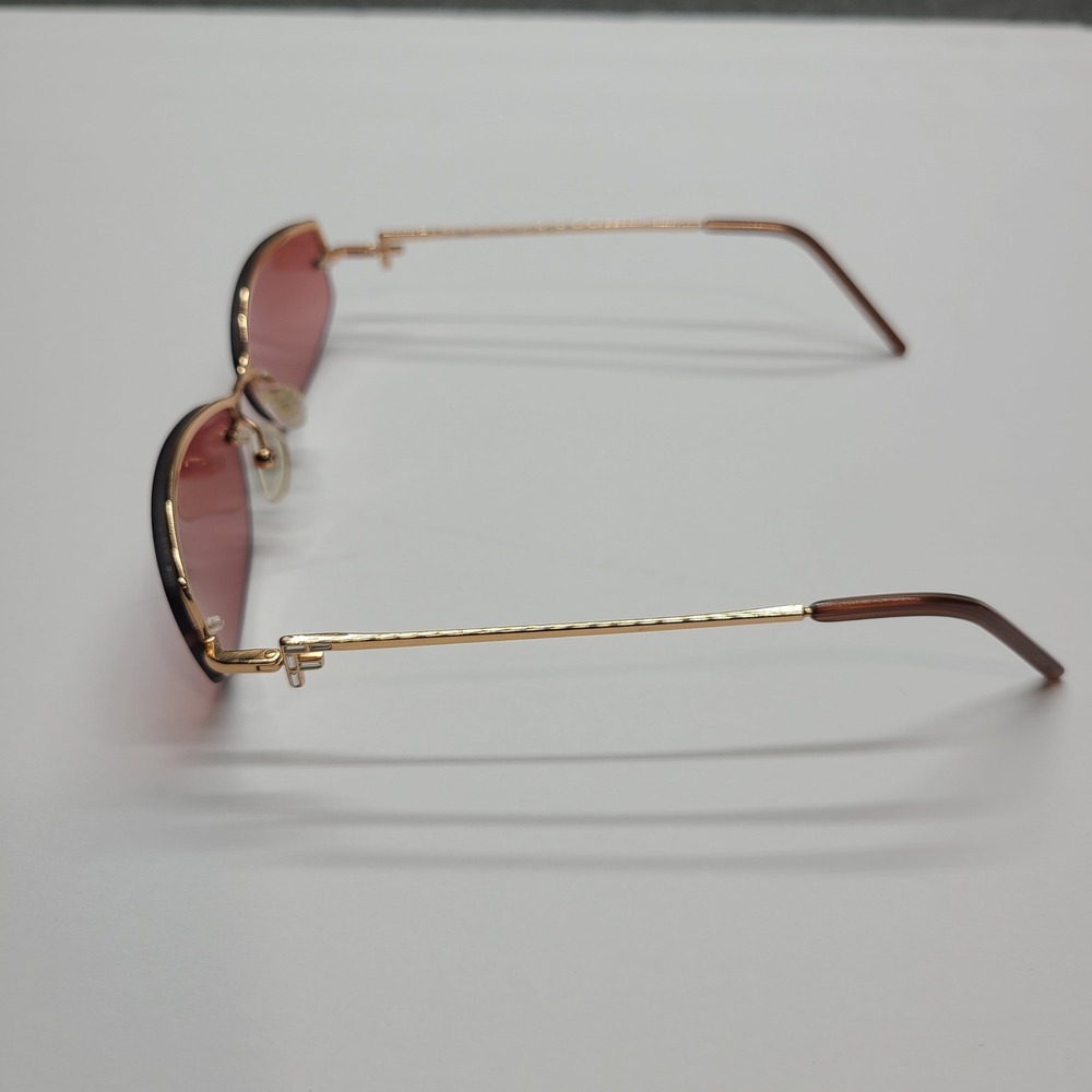 Fendi Sunglasses Womens OS Rose Gold Good Vintage Rimless Made in Italy 135 - Picture 10 of 10